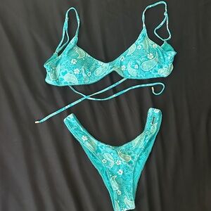 Blackbough Teal Paisley Bikini Set